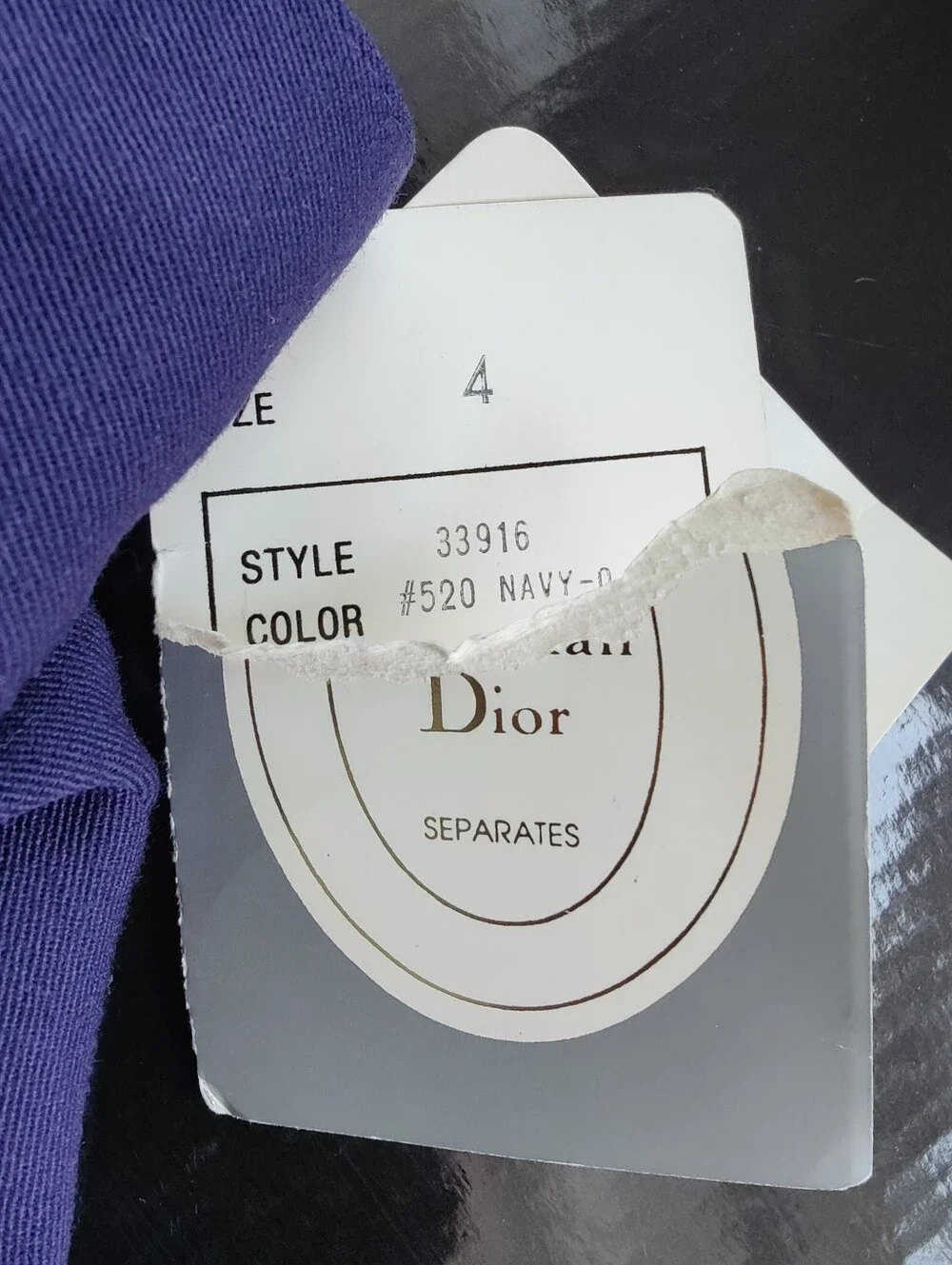 Vintage CHRISTIAN DIOR 100% Wool Blazer Sz 4 Blue Purple Separates Womens NWT